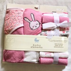 BABY ELEMENTS 9 pc. Hooded Towel & Washcloth Set